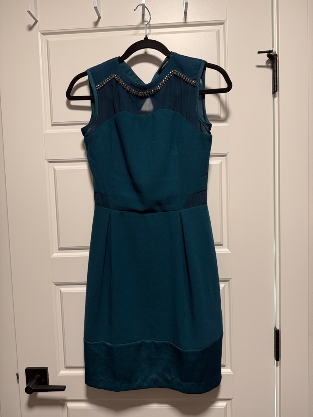 Mossimo Supply Co. Teal Sleeveless Midi Dress with Beaded Yoke